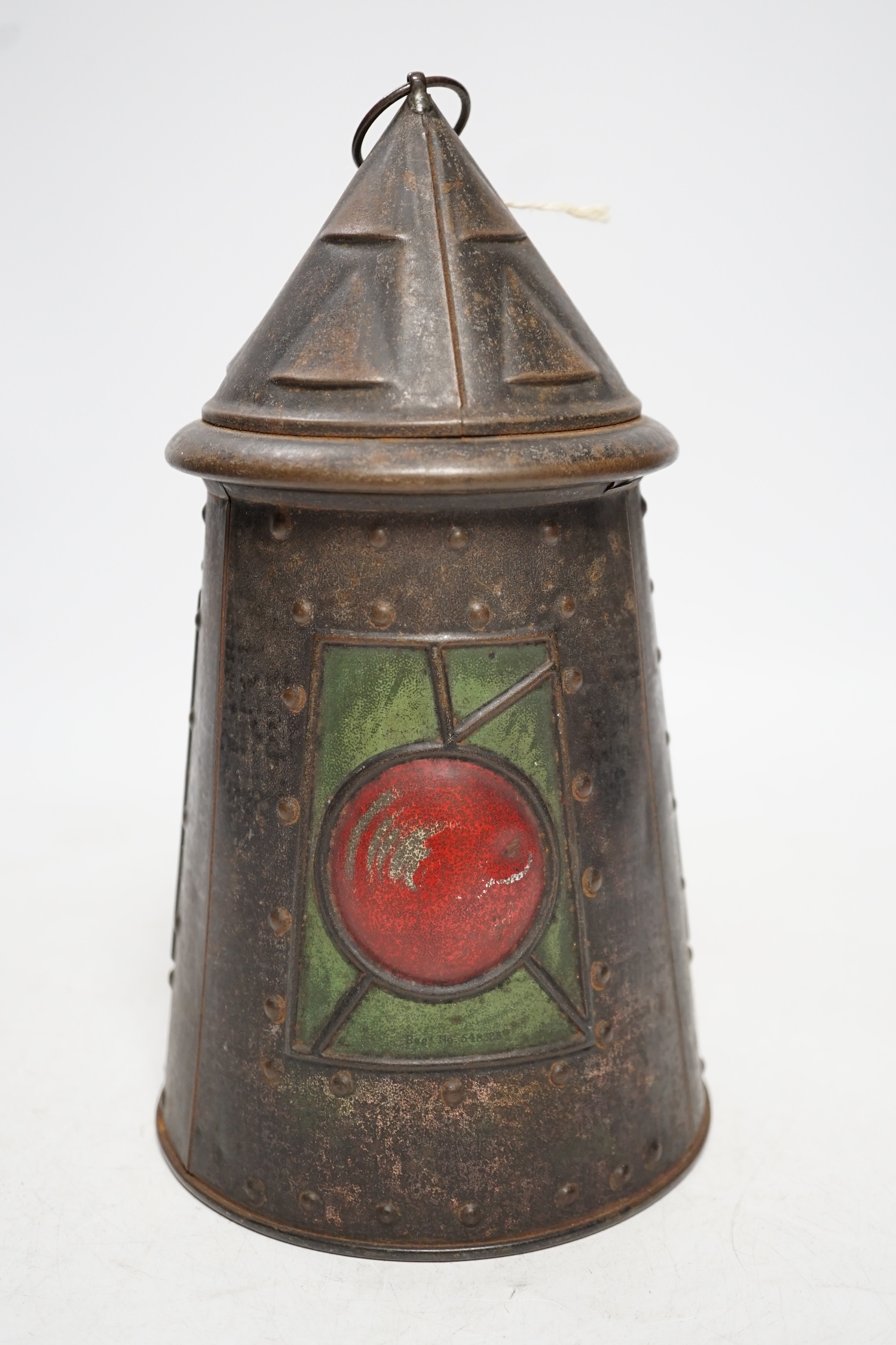 An early 20th century, Huntley & Palmers 'lantern' biscuit tin, 24cm high. Condition - fair to good